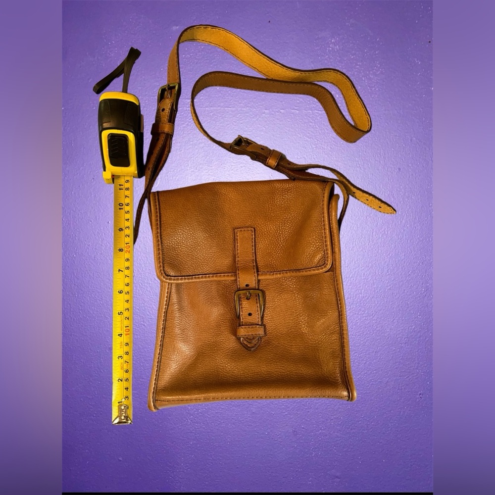 Hand made genuine leather brown satchel purse.